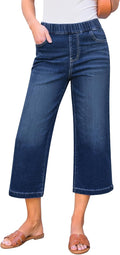 GRAPENT Capri Jeans for Women: Stylish Wide Leg High Waisted
