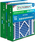 Filterbuy 24x25x5 Air Filter MERV 13 - Smoke & Allergy Defense