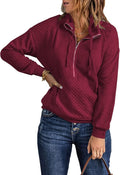 Quilted Pattern Lightweight Zipper Sweatshirt for Women - Casual