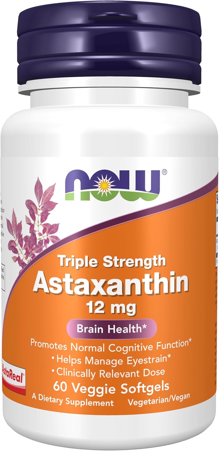 NOW Supplements Triple Strength Astaxanthin for Brain Health