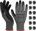 Work Gloves Men Double Sandy Nitrile Coated Grip - Durable Fit