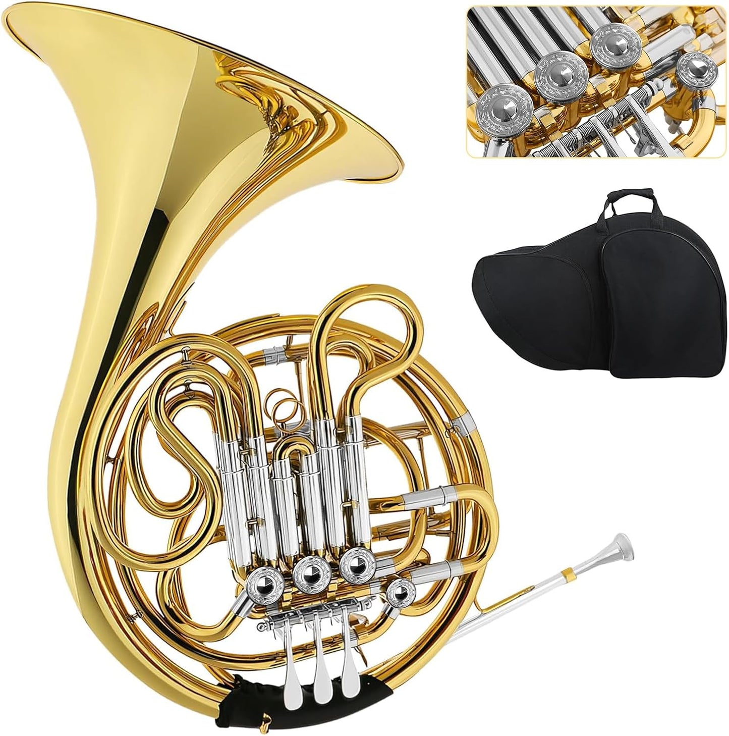Double French Horn F/Bb with Case and Accessories for Musicians
