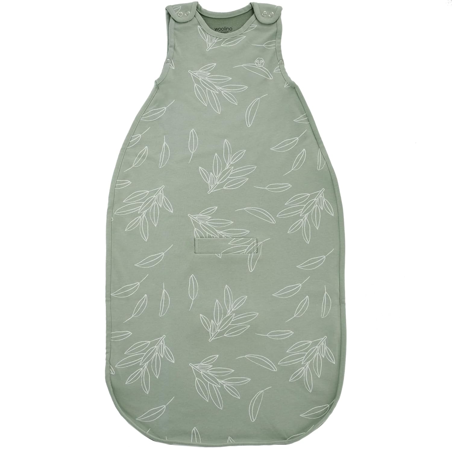 Woolino Toddler Sleeping Bag for All Seasons, 2-4 Years, Sage