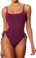 Women One Piece Swimsuit Strappy Backless Cut Out - Flattering Fit