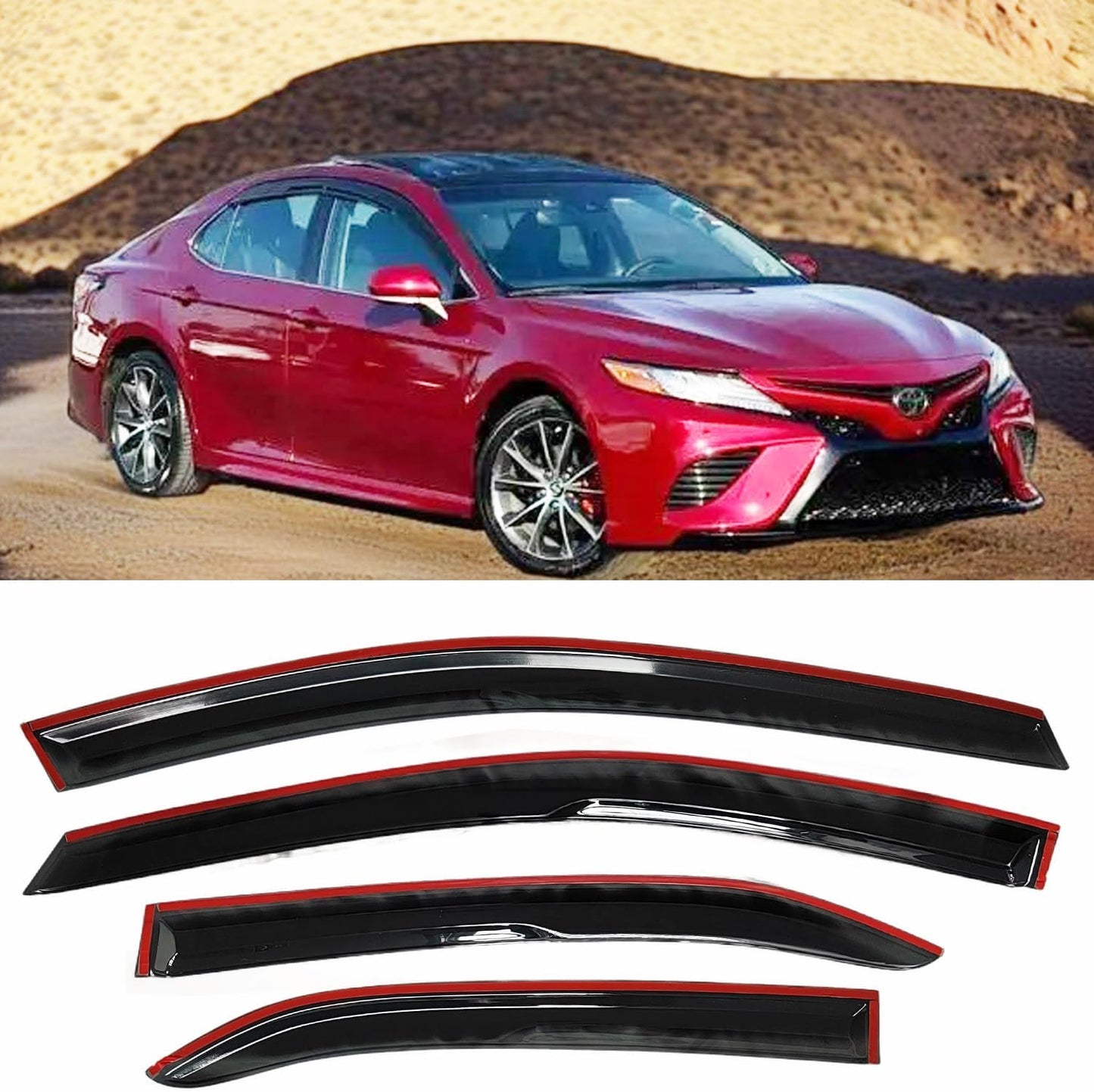 Side Window Visor Vent Deflectors for 2018-2024 Toyota Camry