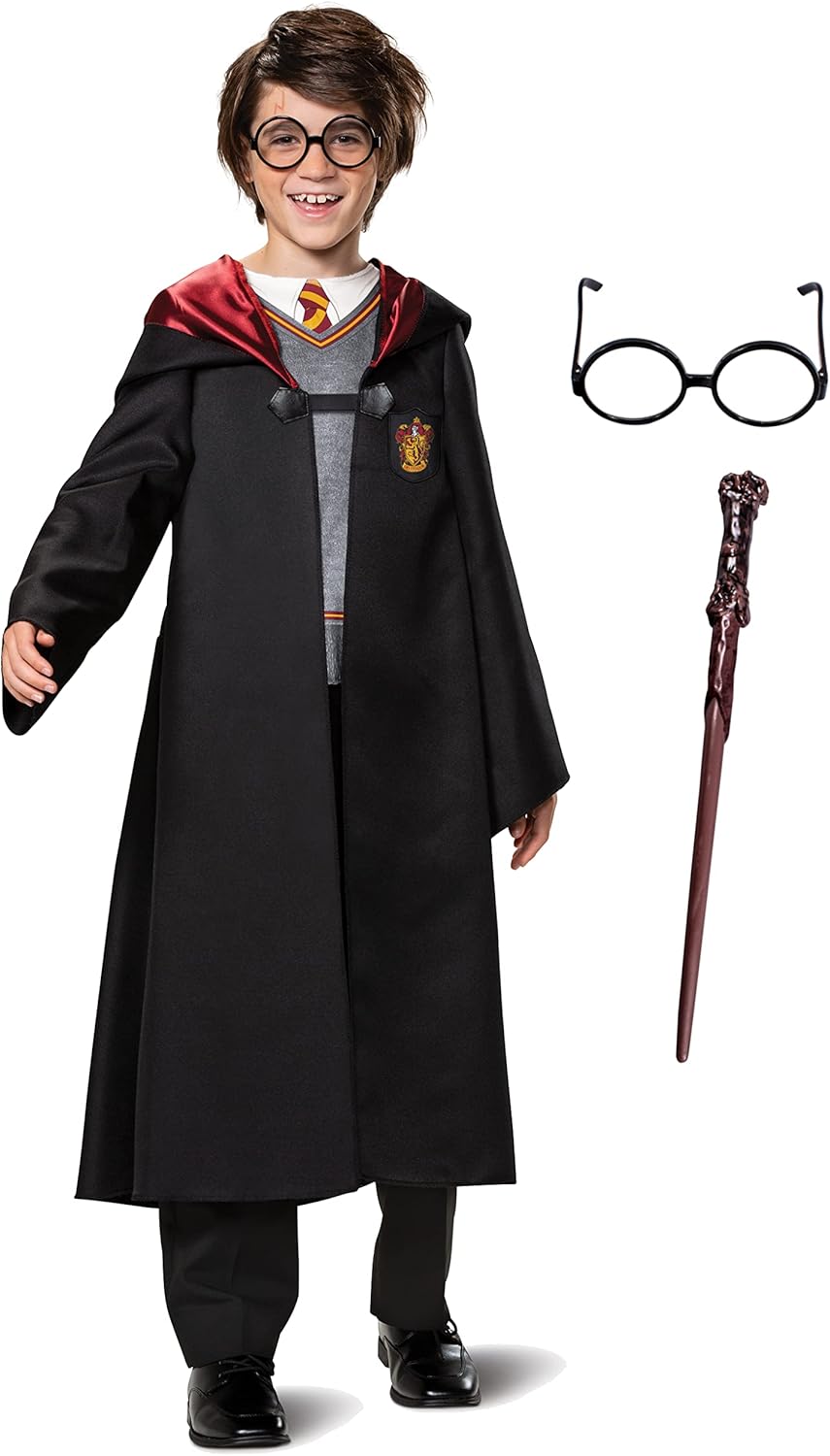 Harry Potter Costume Combo with Hooded Robe for Wizards
