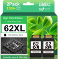 LEMERO Remanufactured 62XL Black Ink Cartridges - High Yield Pack