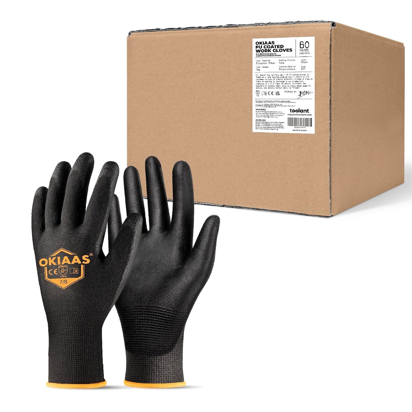 OKIAAS Work Gloves for Men - Ultra Thin Lightweight Grip Safety