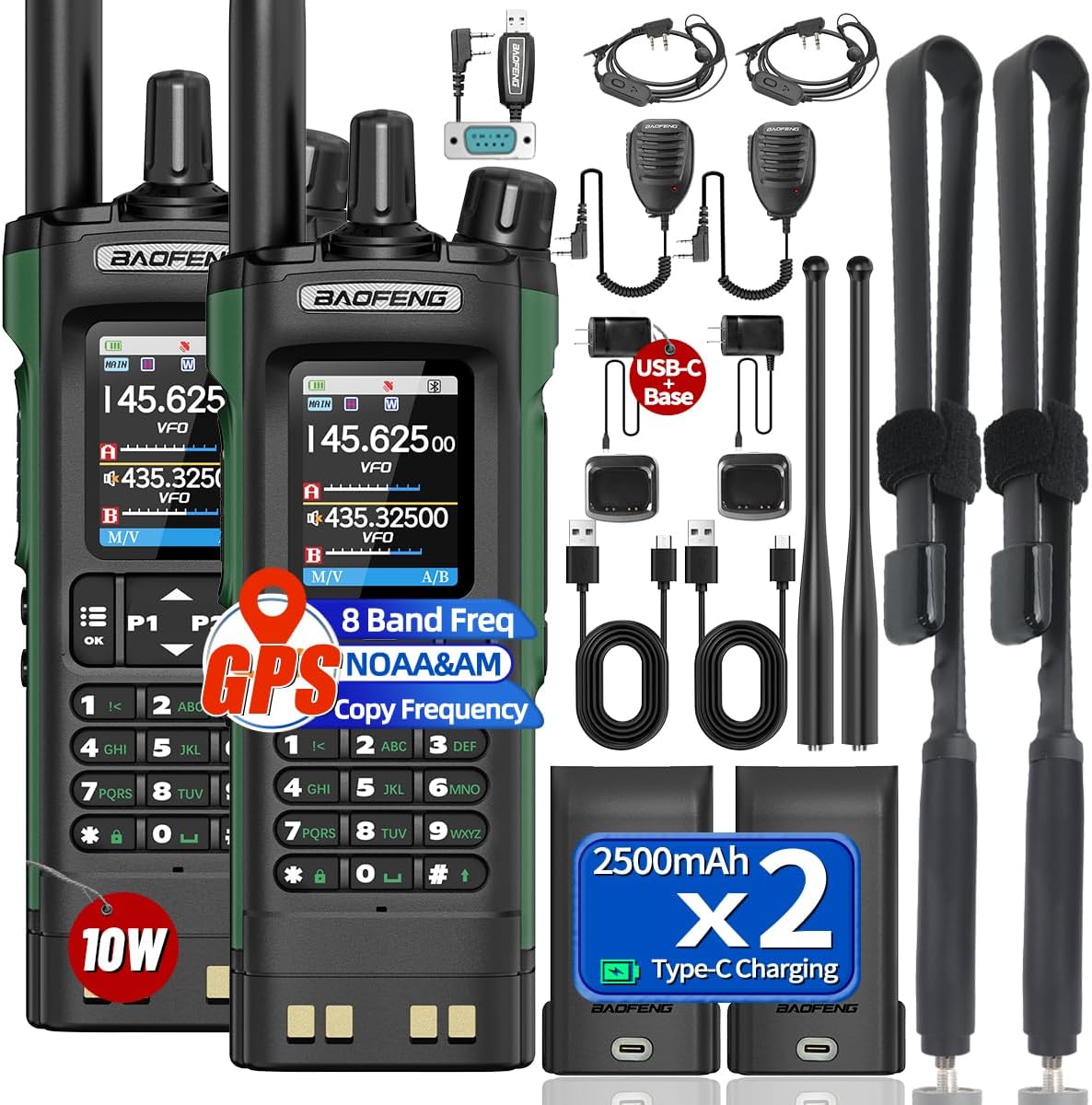 BAOFENG UV-32 Radio Handheld 10W Long Range Tactical Walkie Talkie