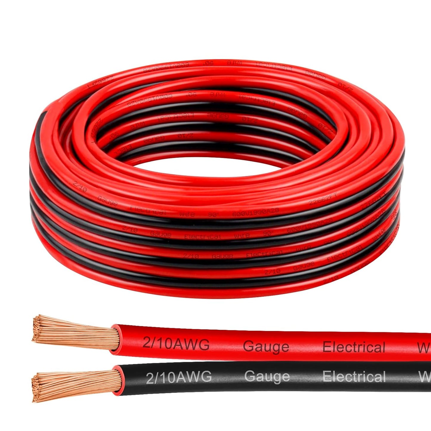 10 Gauge Wire 25 Feet - Pure Copper Stranded Low Voltage Wire