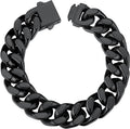 Stainless Steel Cuban Link Bracelet for Men 9mm Black - Bold Look
