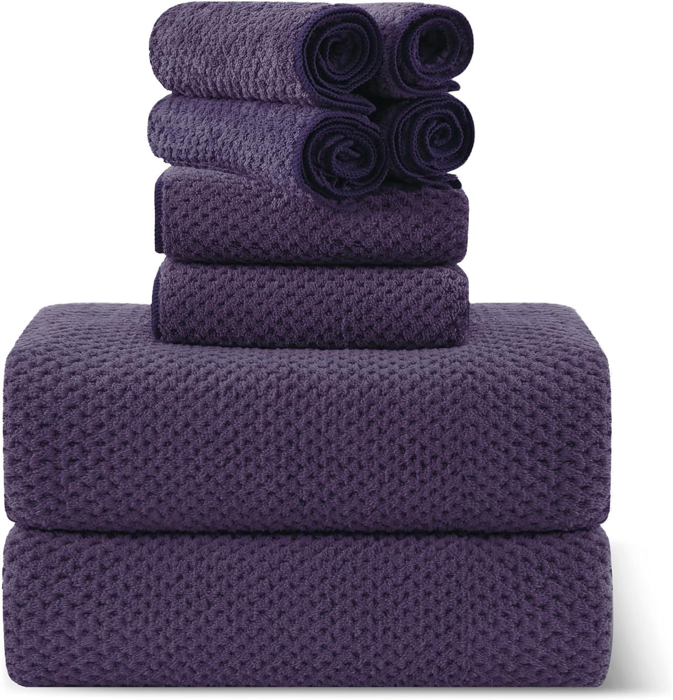 Smuge 8-Piece Bath Towel Set - Ultra Soft Microfiber