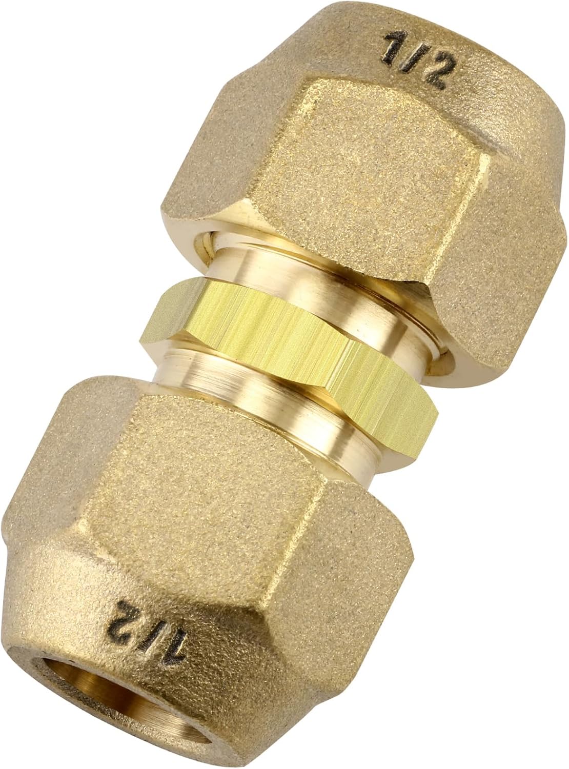 Timsec Brass Pipe Connectors - No Welding Required, Fits 1/2 AC Copper Tubes, Includes Flare Nuts