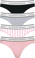 Women's Cotton Logo Thong Underwear Multi Pack - Comfortable Cotton