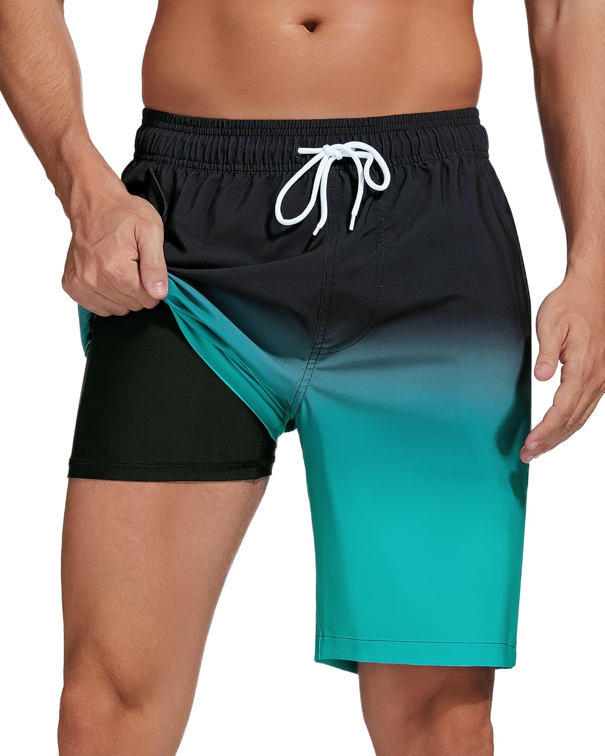 Difficort Mens Swim Trunks Quick Dry 9 inch Inseam Board Shorts
