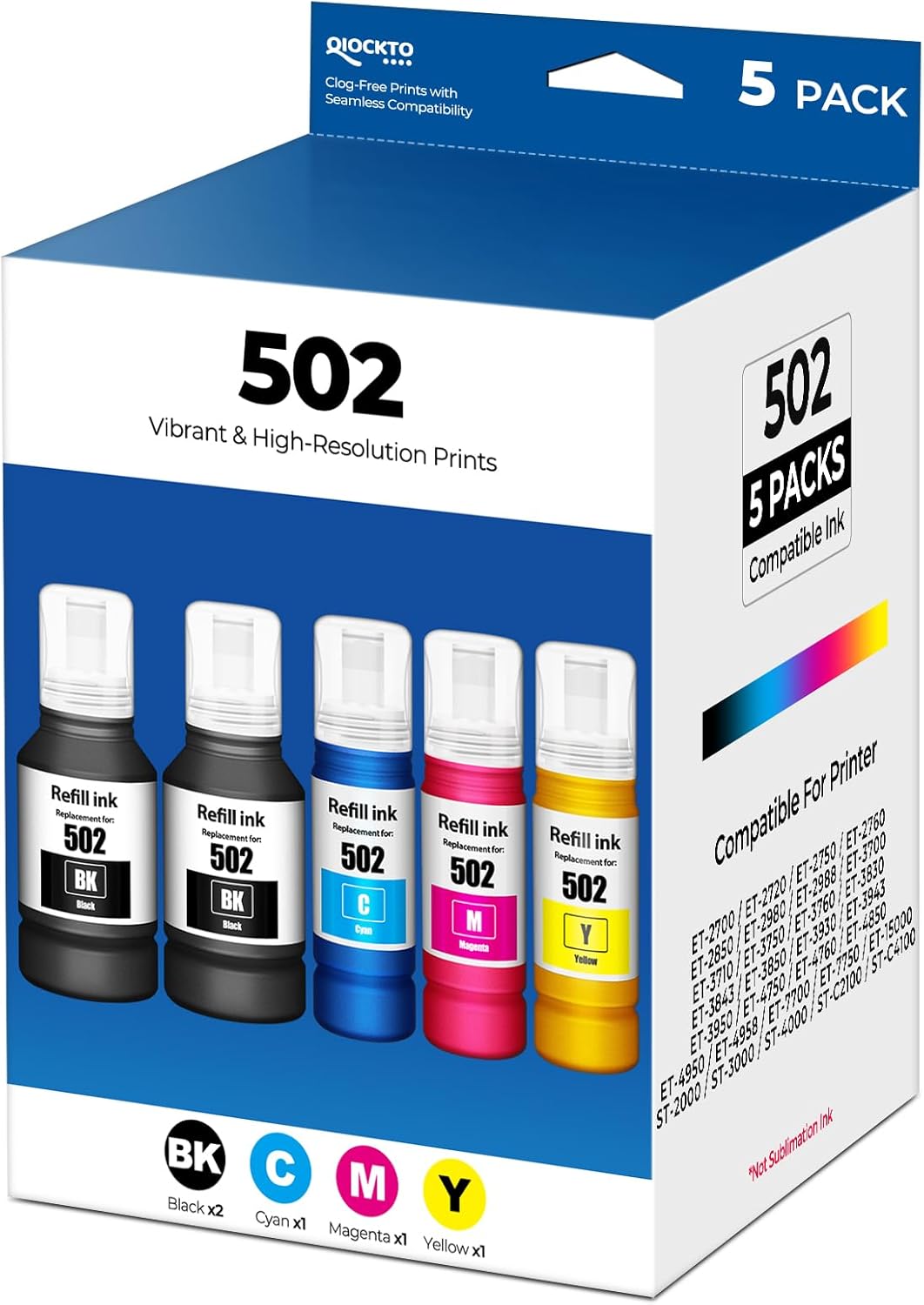 502 Ink Refill Bottles for Eco Tank Printers - High Capacity