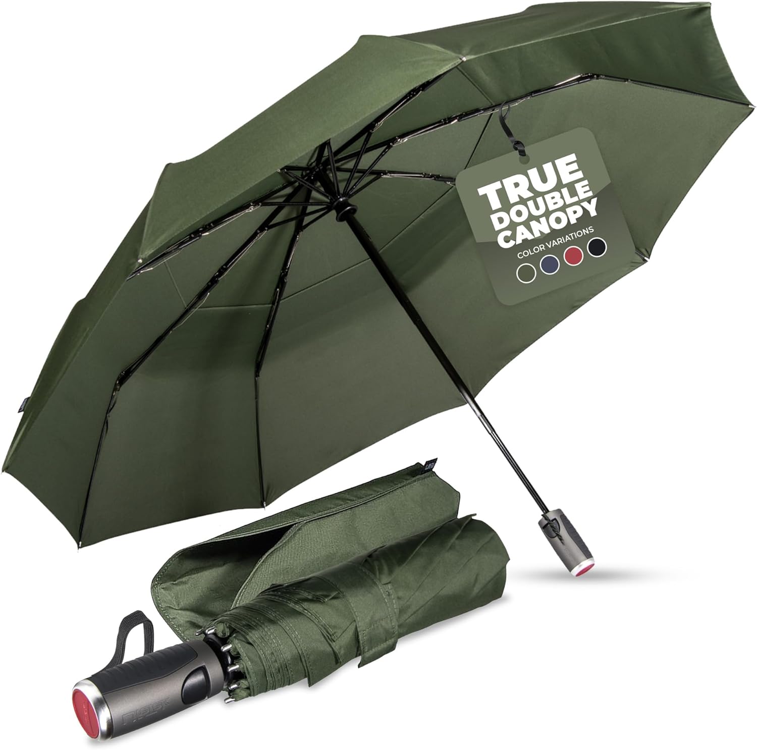 LifeTek Windproof Travel Umbrella: Compact, Durable & Stylish