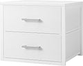 Stackable Fabric 2-Drawer Dresser White - Space-Saving Closet