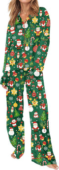 Satin Pajamas for Women Set Long Sleeve Button Down - Soft Silk Feel