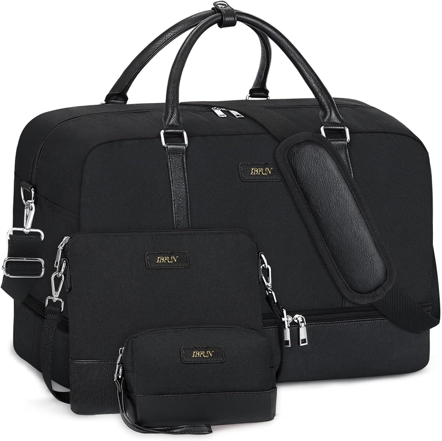 Weekender Bags for Women with Shoe Compartment - 3pcs Set