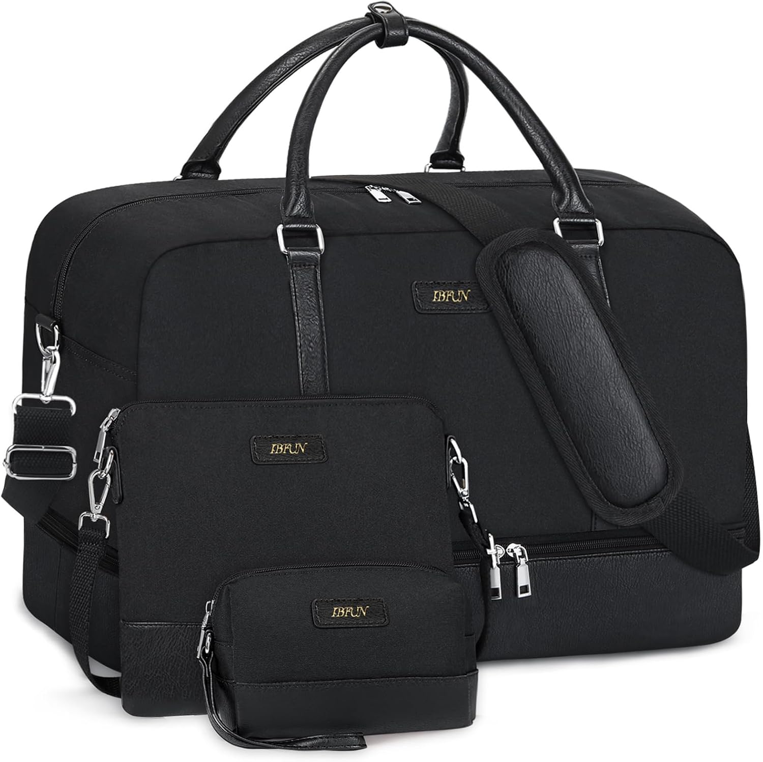 Weekender Bags for Women with Shoe Compartment - 3pcs Set
