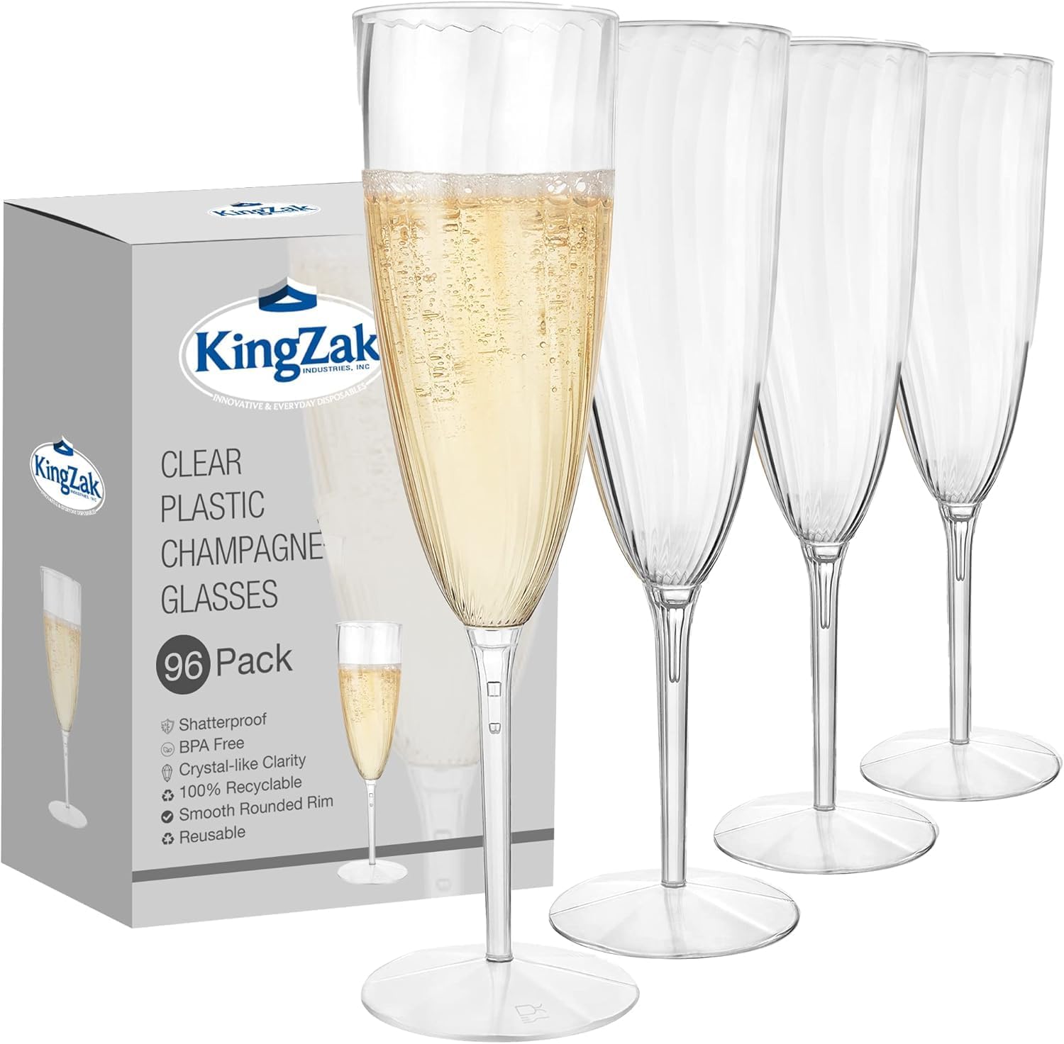 Premium Champagne Flutes 6 oz Clear Plastic for Elegant Events