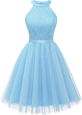 Dressystar Women's Short Halter Sequin Tulle Cocktail Dress