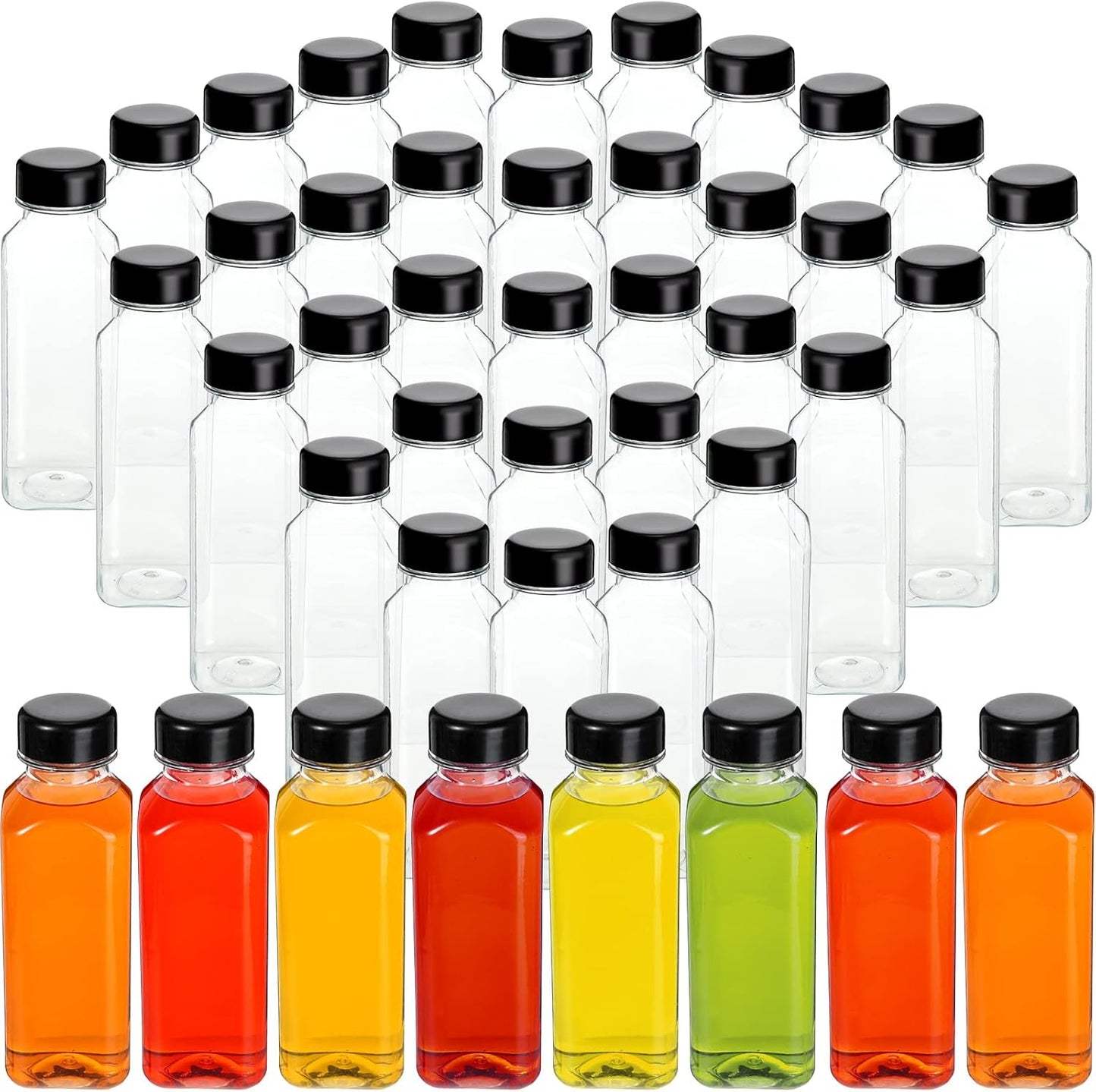 48 Pcs Plastic Juice Bottles Bulk for Juicing and Smoothies