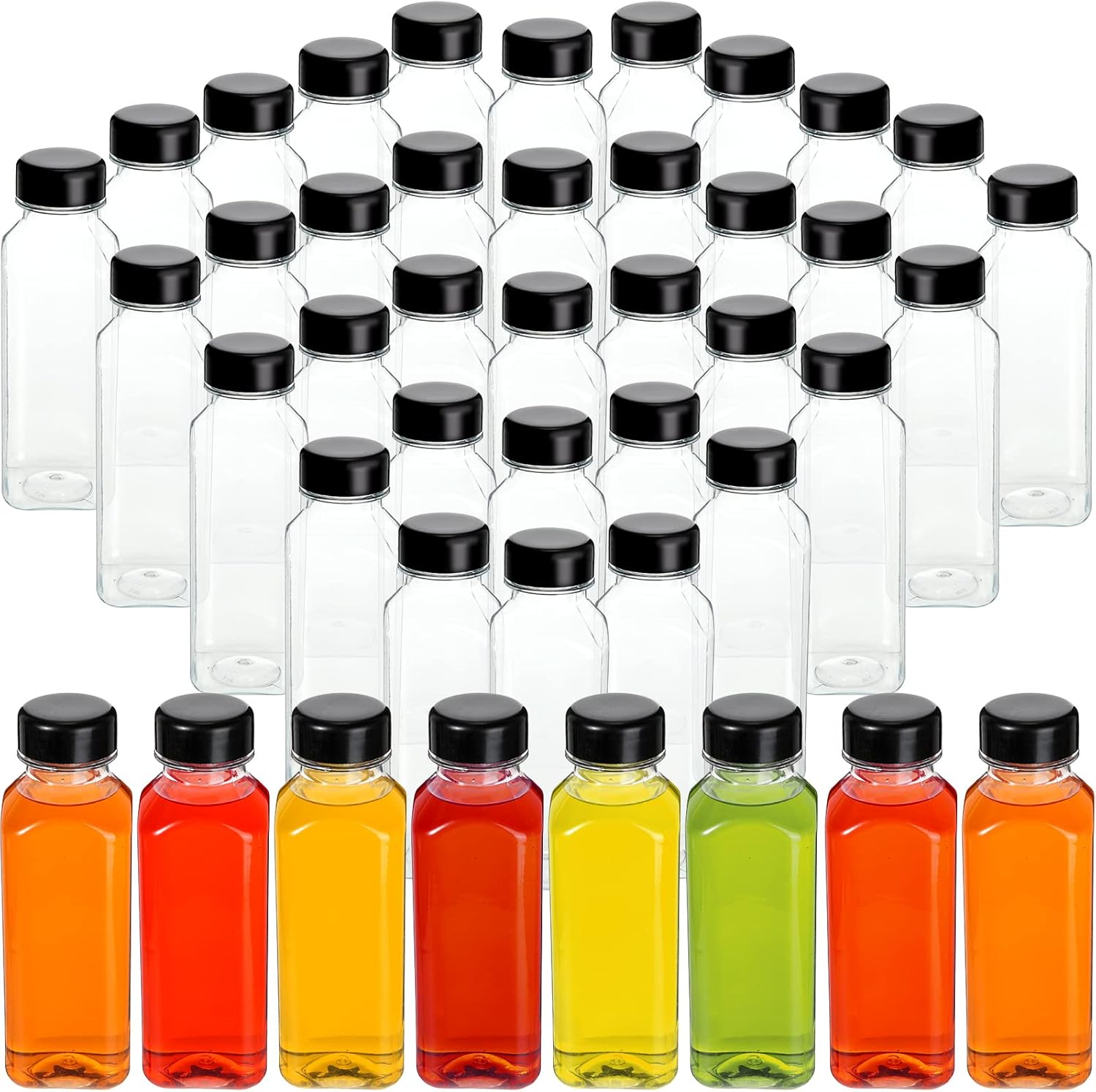 48 Pcs Plastic Juice Bottles Bulk for Juicing and Smoothies