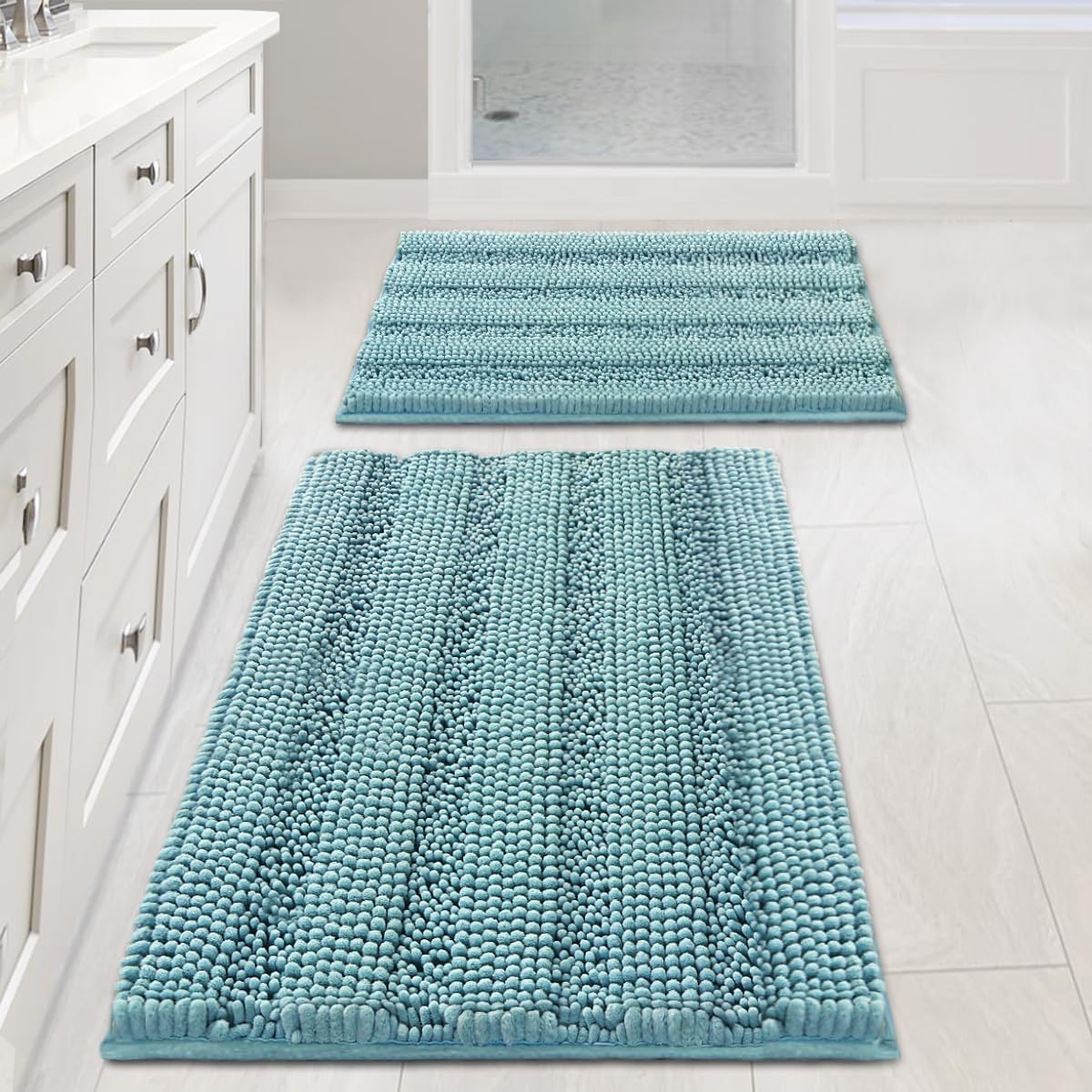 H.VERSAILTEX Extra Thick Chenille Bath Rugs for Cozy Comfort