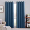 HOMEIDEAS Dark Teal Blackout Curtains for Bedroom 52 X 84
