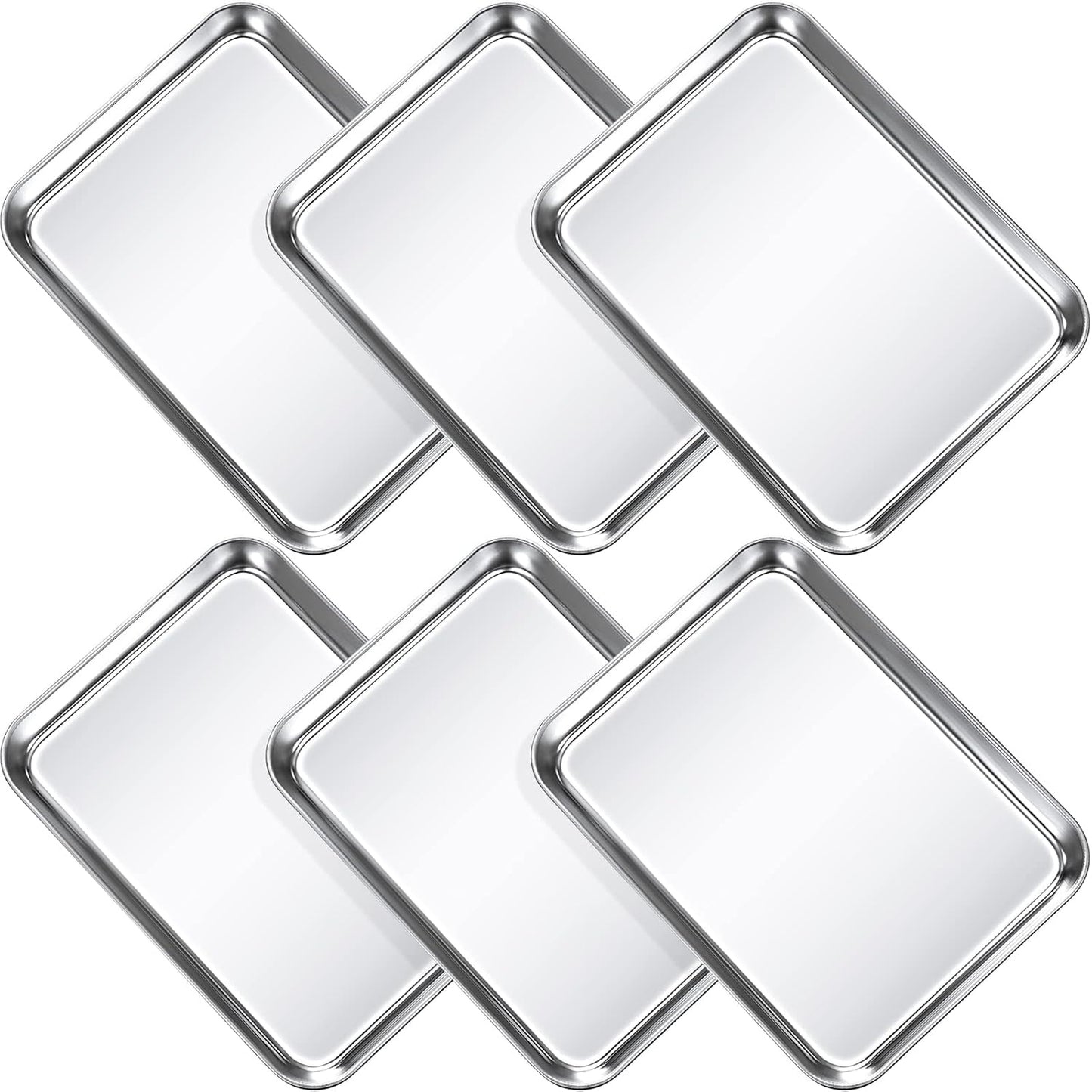 6 Pcs Baking Sheet Pan Set for Toaster Oven and More