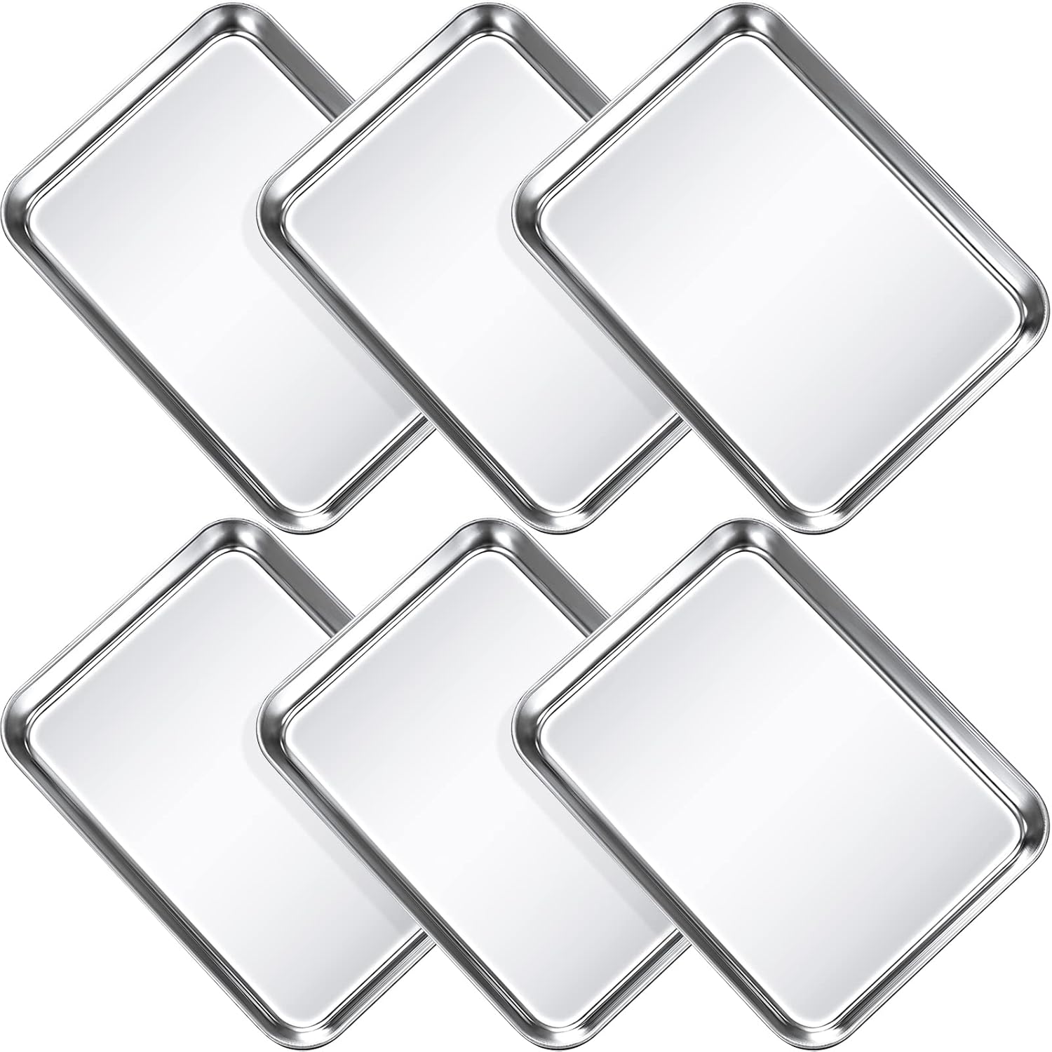 6 Pcs Baking Sheet Pan Set for Toaster Oven and More