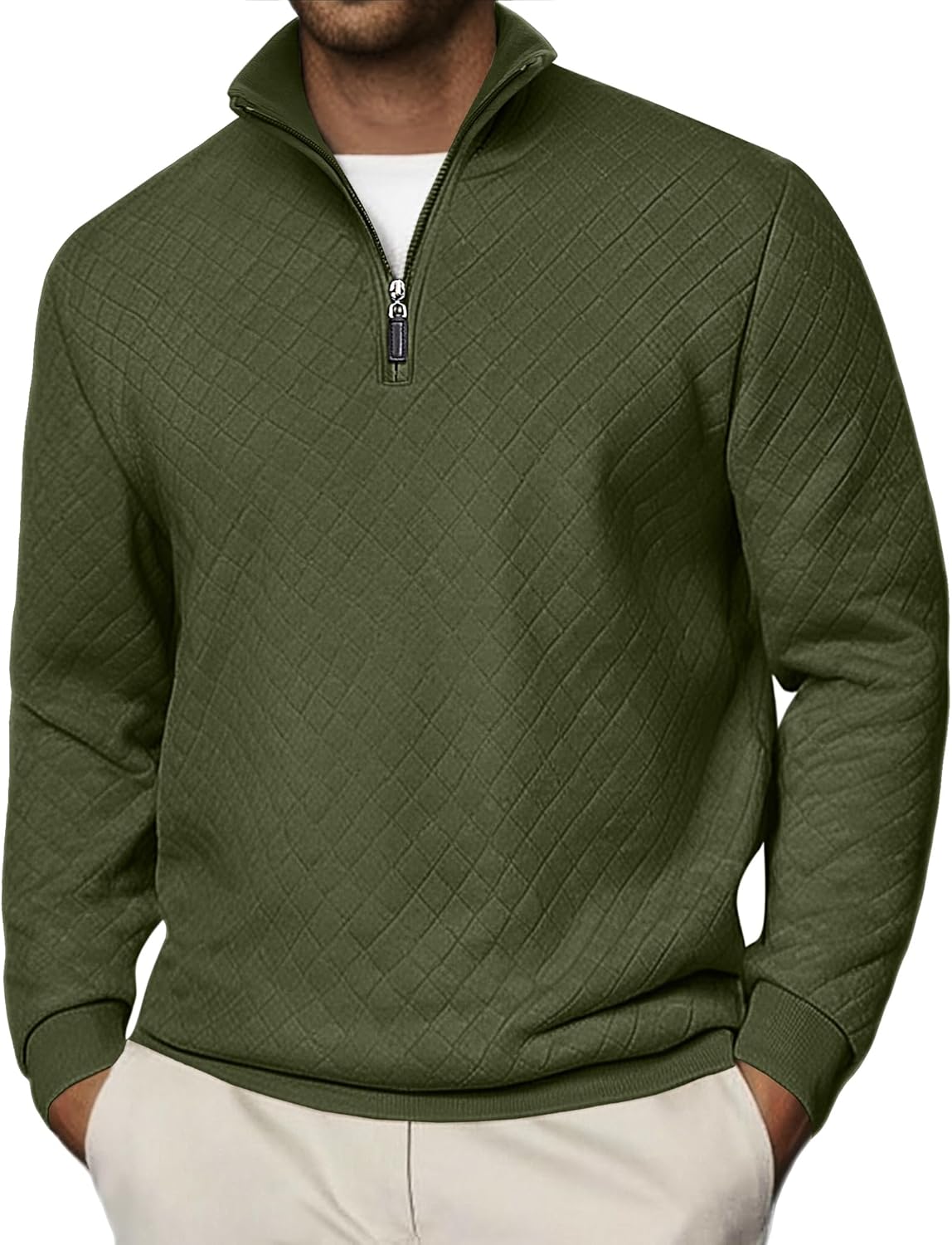 COOFANDY Men Quarter Zip Pullover for Stylish Winter Comfort
