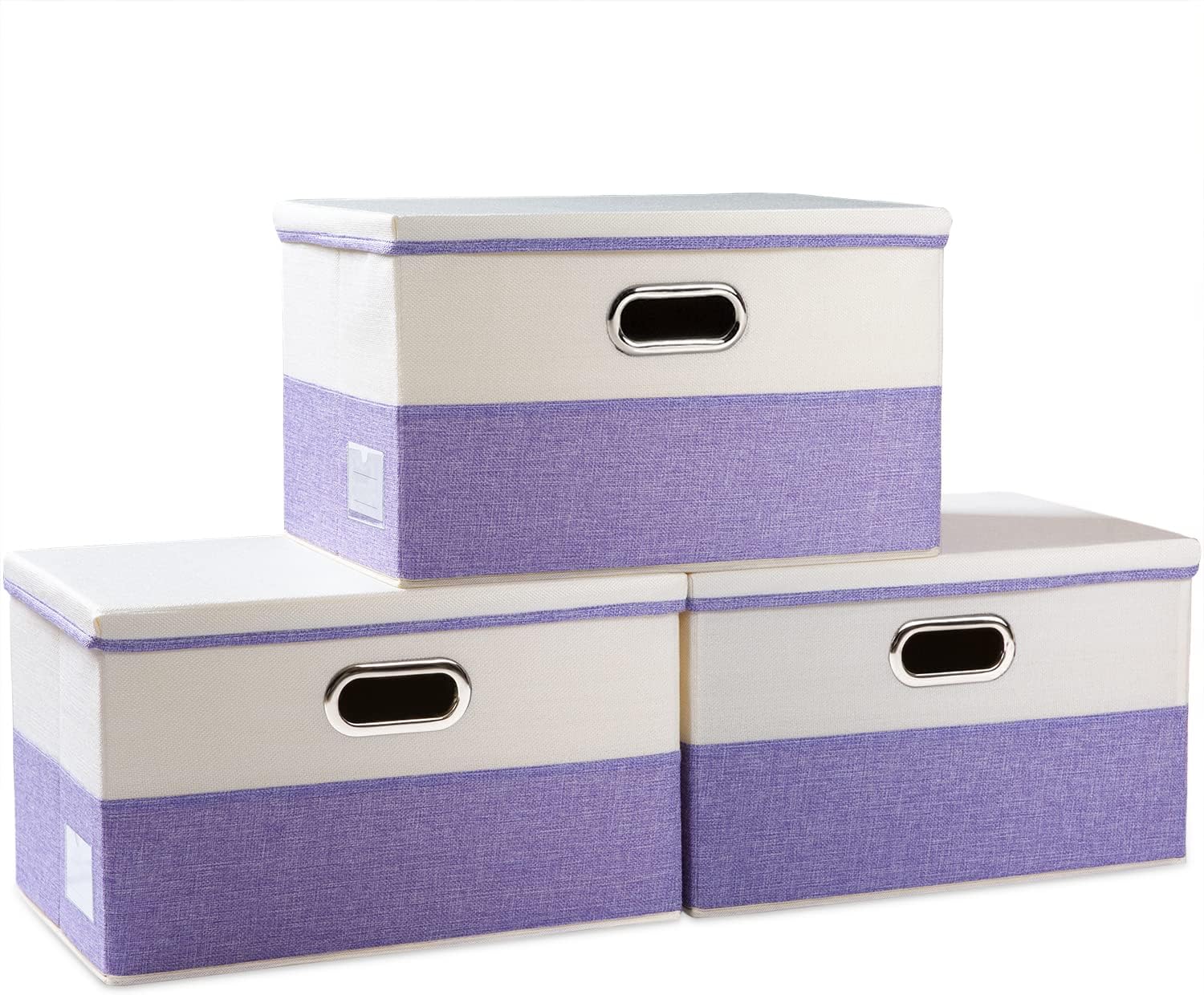 PRANDOM Large Foldable Storage Bins with Lids for Organizing