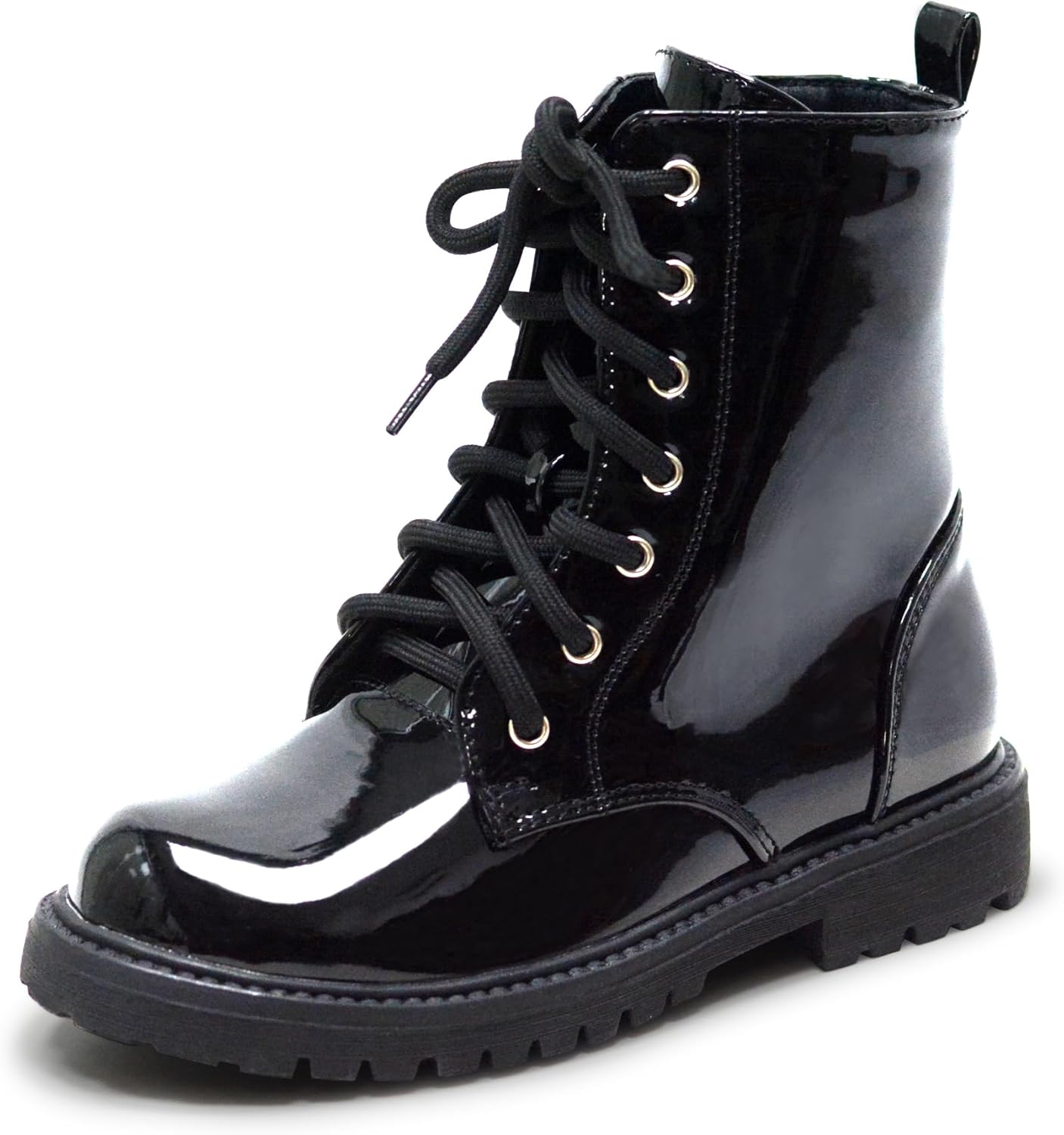 LseLom Girls Boys Side Zipper Combat Ankle Boots for Kids