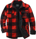 Men's Polar Fleece Sherpa Lined Shirt Jacket - Warm, Multi-Pocket