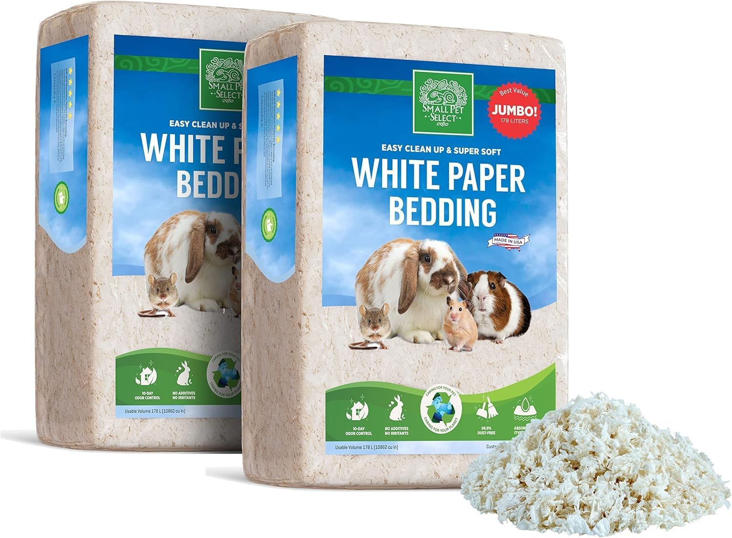 Small Pet Select White Paper Bedding for Small Animals 356L