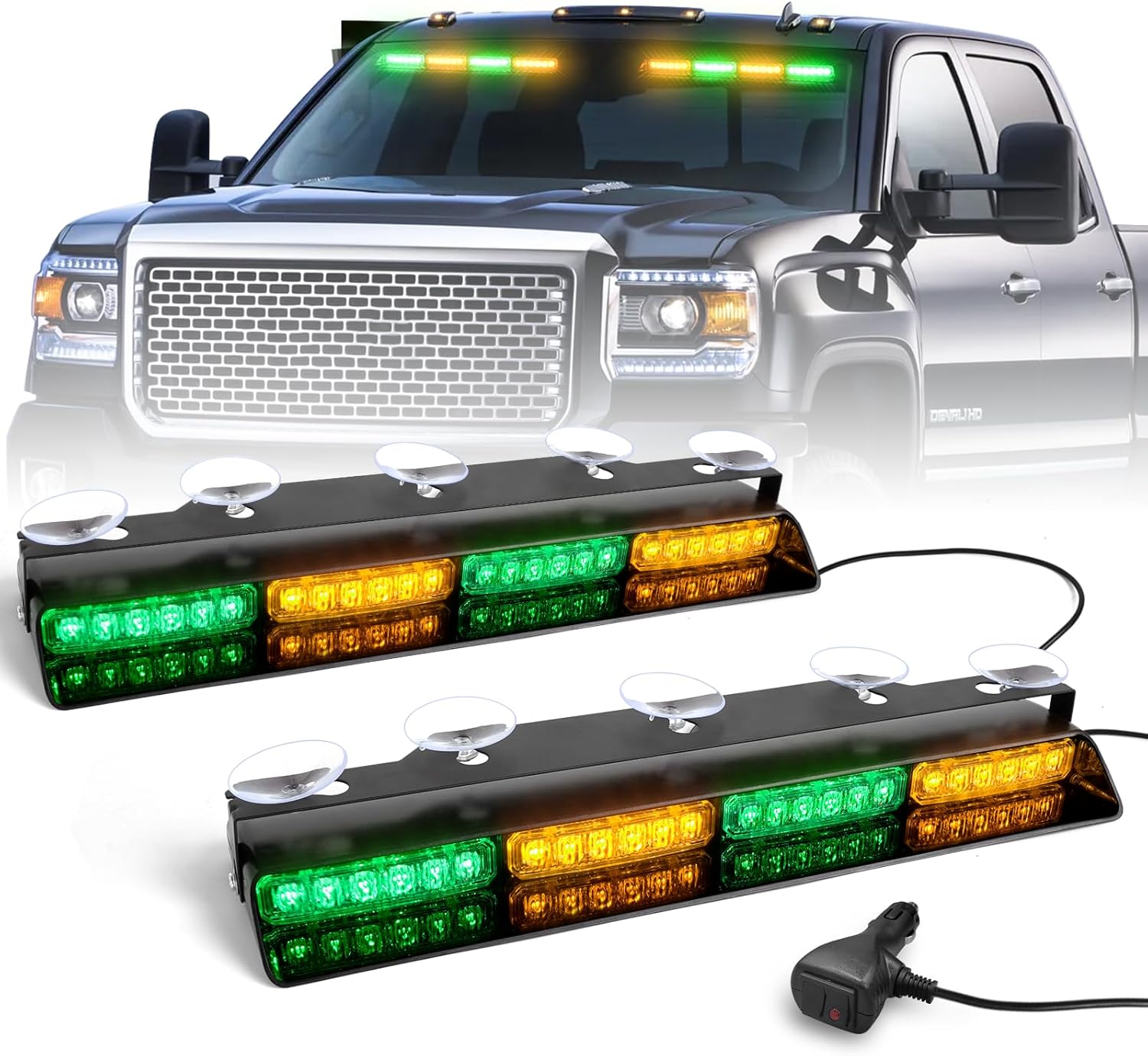 HLAUTO 6Z4J Emergency Dash Strobe Lights for Safety Vehicles