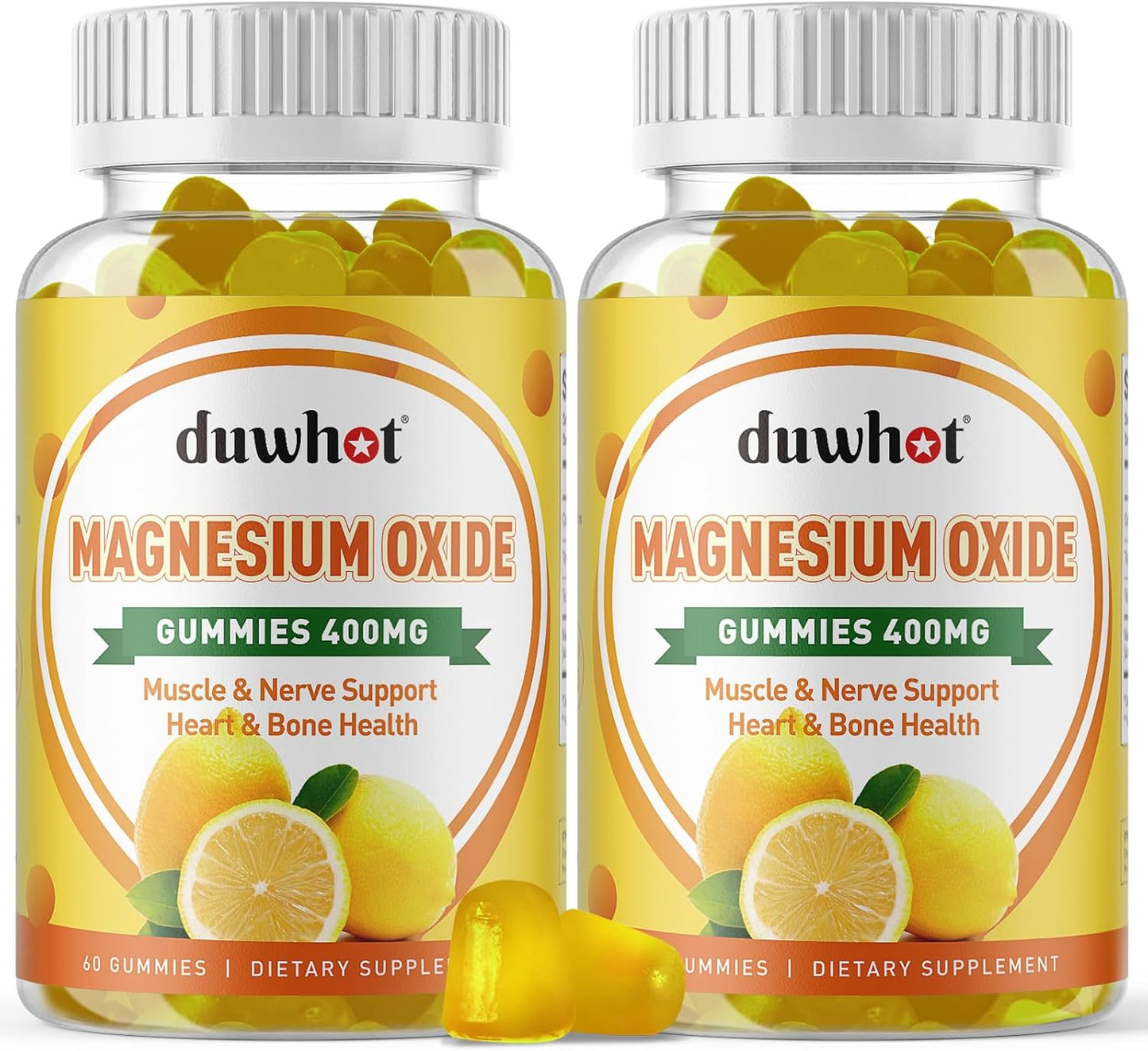 Magnesium Oxide Gummies 400mg for Nerve, Muscle, and Heart Support