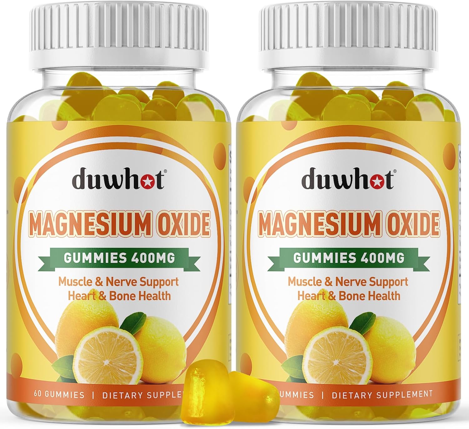 Magnesium Oxide Gummies 400mg for Nerve, Muscle, and Heart Support