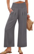 Women Wide Leg Palazzo Pants High Waisted - Flowy Summer Trousers Fit