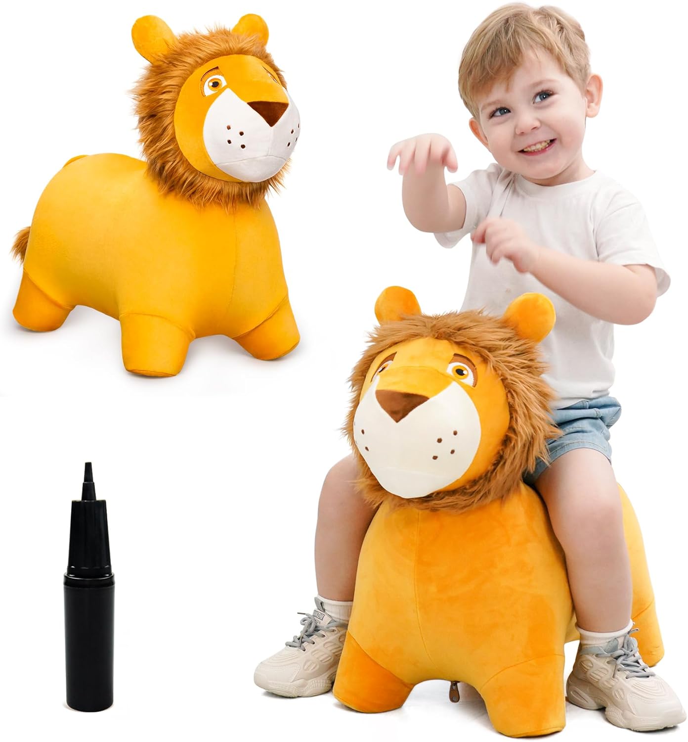 EVERICH TOY Lion Bouncy Horse for Fun Indoor and Outdoor Play