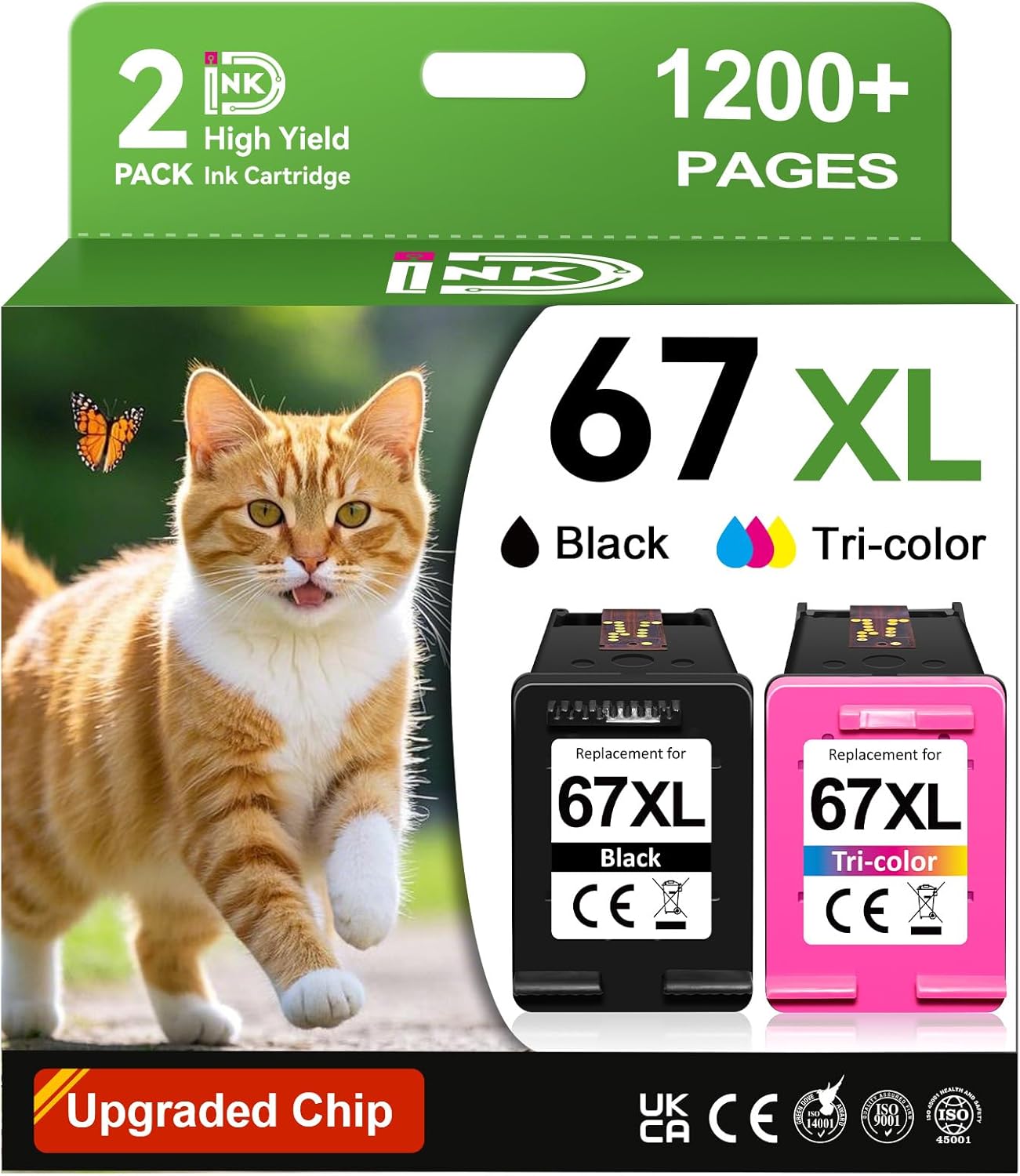 67XL Compatible HP 67 Ink Cartridges Combo Pack for Printers