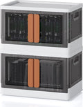 8.4Gal Collapsible Storage Bins 2 Pack with Wheels & Lids - White