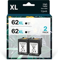 Remanufacture 62XL Black Ink Cartridge Replacement - High Yield 2-Pack