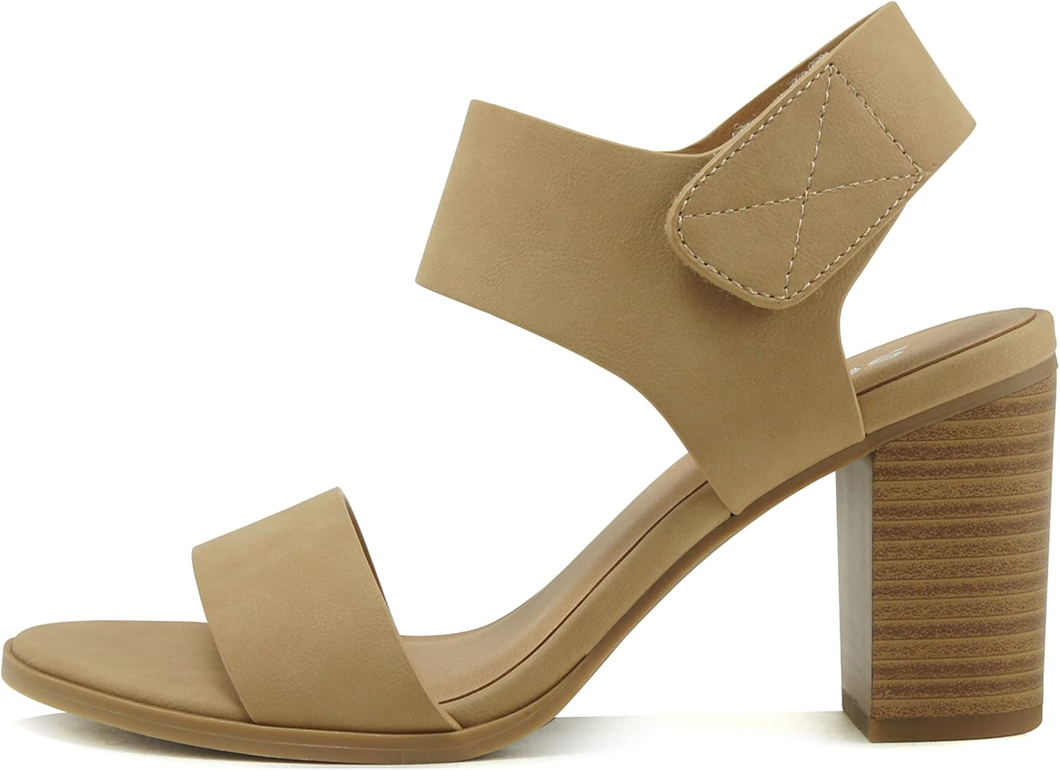Soda Wait-A Women Open Round Toe Chunky Heel Dress Sandals