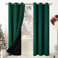 Thermal Insulated 100% Blackout Curtains 42 x 84 in - Emerald