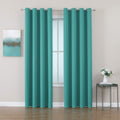Grommet Room Darkening Curtains 2 Panels Set - Teal, 52W x 72L