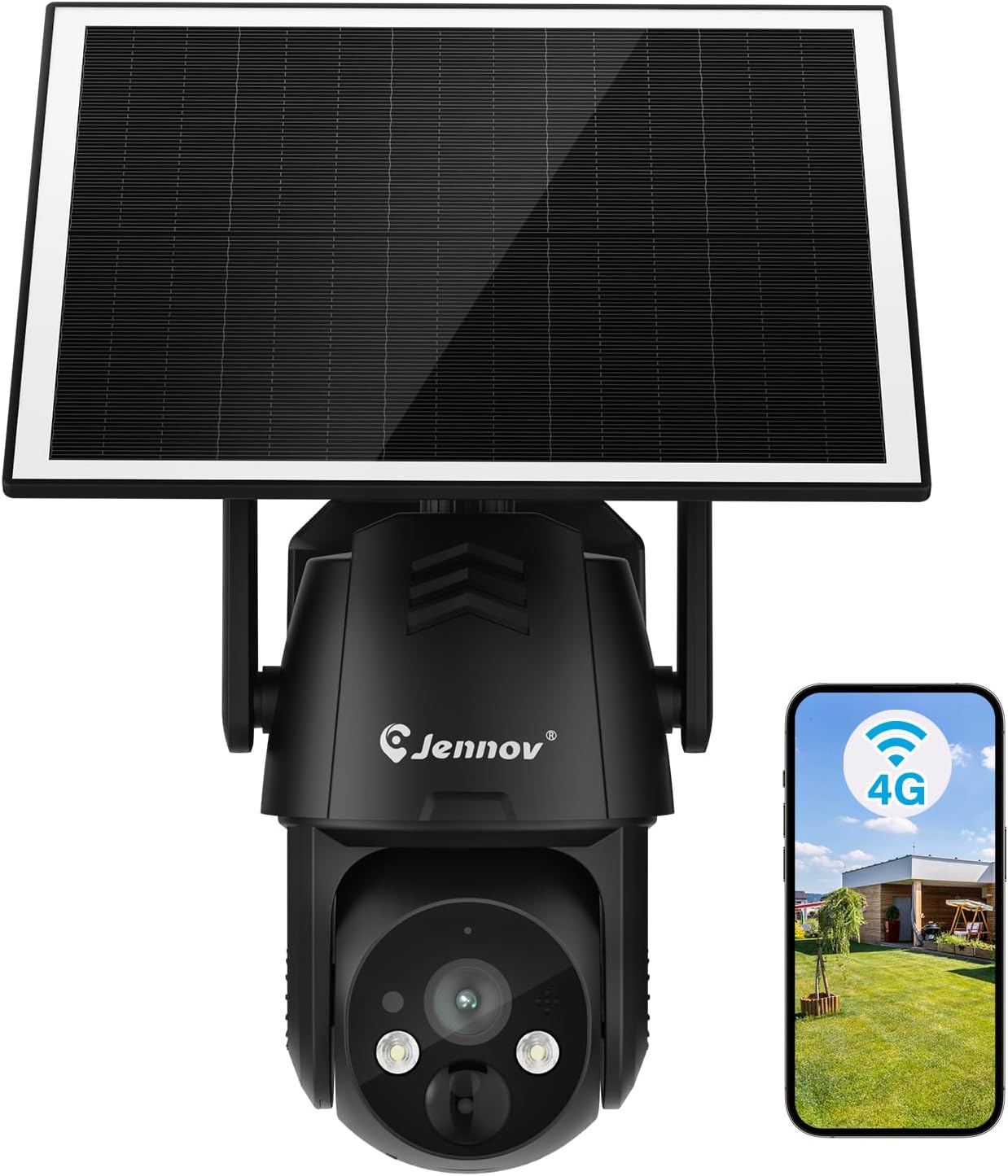 Jennov 4G LTE Cellular Solar Security Camera for Outdoor Use